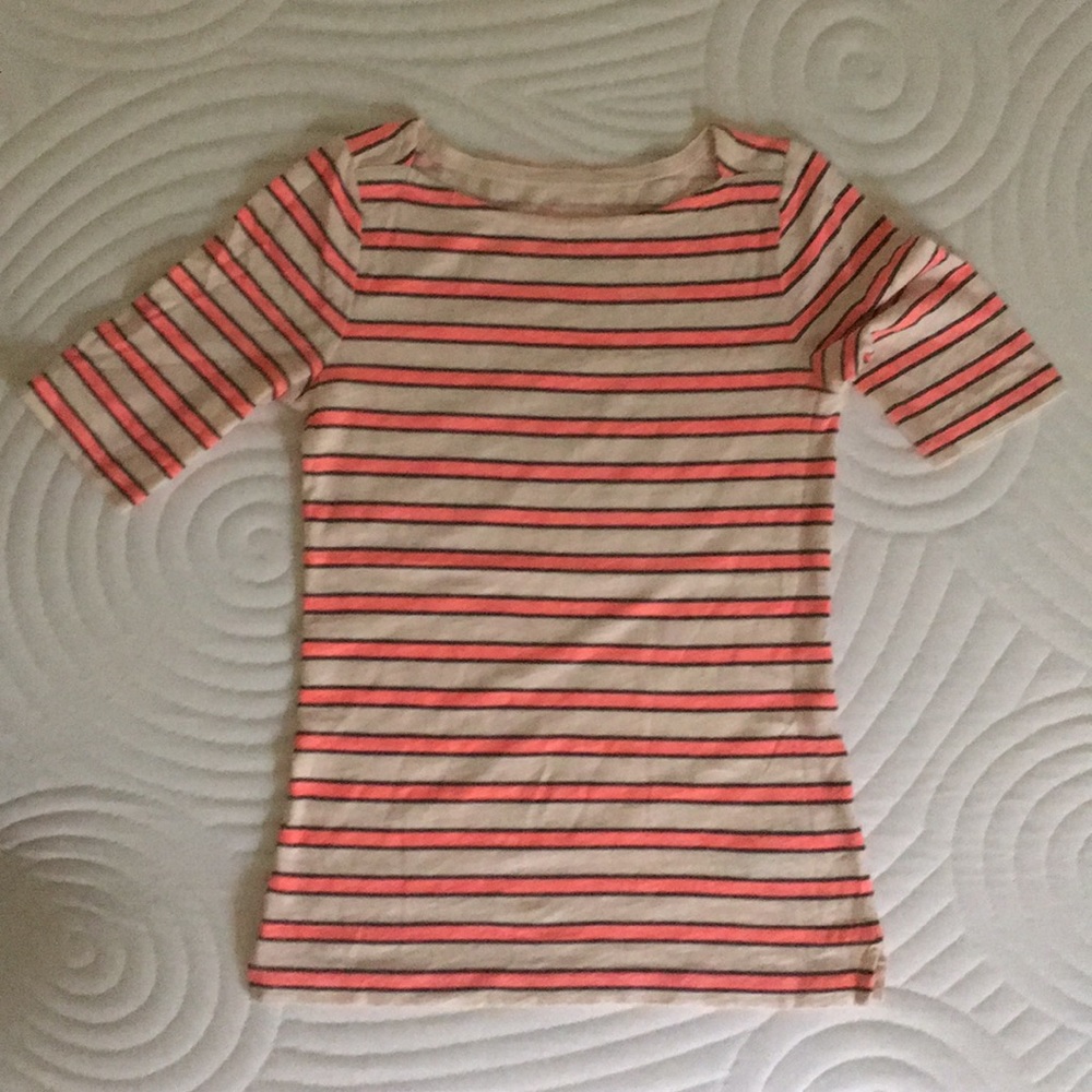 J crew elbow sleeve boatneck painter tee